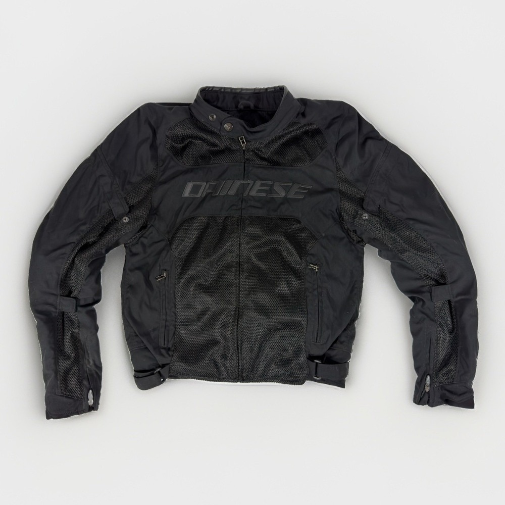 Dainese Women's Motorcycle Riding Jacket Black Mesh CE Armor Size 48
